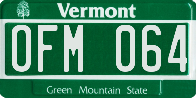 VT license plate OFM064