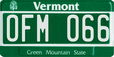 VT license plate OFM066