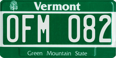 VT license plate OFM082