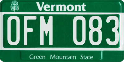 VT license plate OFM083
