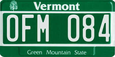 VT license plate OFM084