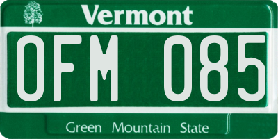 VT license plate OFM085