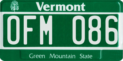 VT license plate OFM086