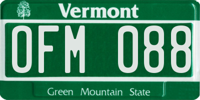 VT license plate OFM088