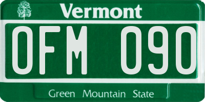 VT license plate OFM090