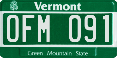 VT license plate OFM091