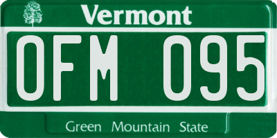 VT license plate OFM095