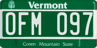 VT license plate OFM097