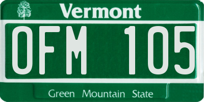 VT license plate OFM105