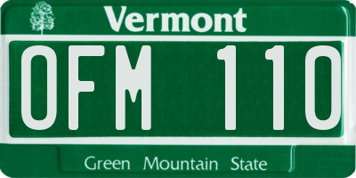 VT license plate OFM110