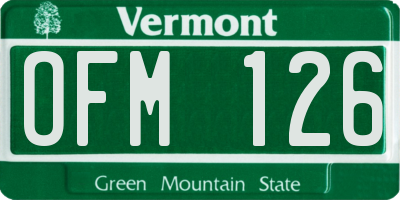 VT license plate OFM126