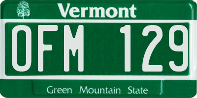 VT license plate OFM129