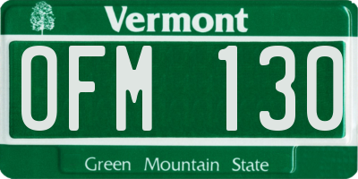 VT license plate OFM130