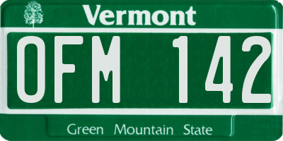 VT license plate OFM142