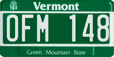 VT license plate OFM148