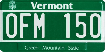 VT license plate OFM150