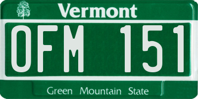 VT license plate OFM151