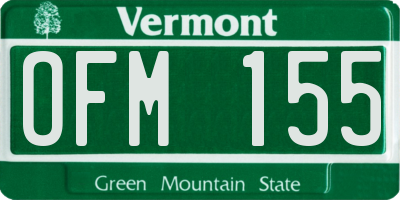 VT license plate OFM155