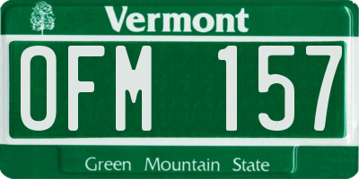 VT license plate OFM157