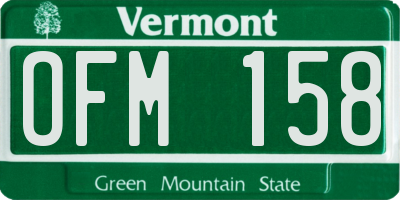 VT license plate OFM158