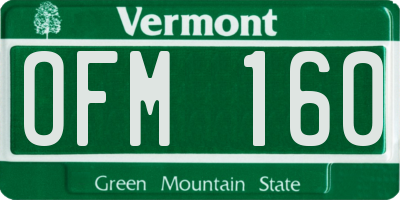VT license plate OFM160