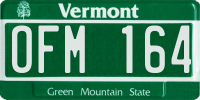 VT license plate OFM164