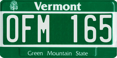 VT license plate OFM165