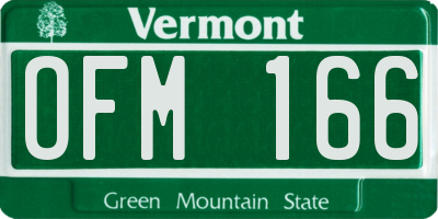 VT license plate OFM166