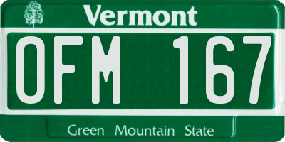 VT license plate OFM167