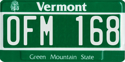 VT license plate OFM168