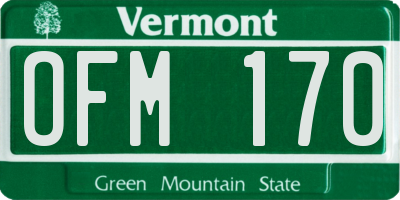 VT license plate OFM170