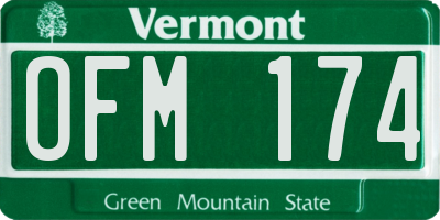 VT license plate OFM174