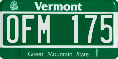 VT license plate OFM175