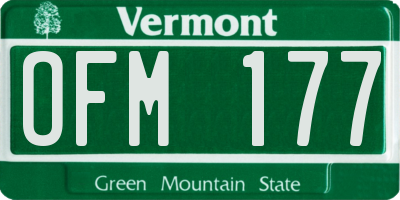 VT license plate OFM177