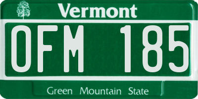 VT license plate OFM185