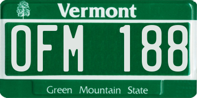 VT license plate OFM188