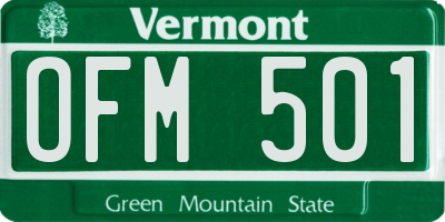VT license plate OFM501