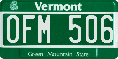 VT license plate OFM506