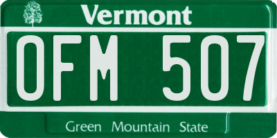 VT license plate OFM507