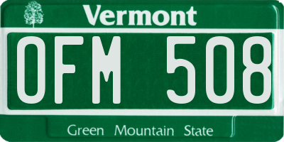 VT license plate OFM508