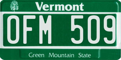 VT license plate OFM509