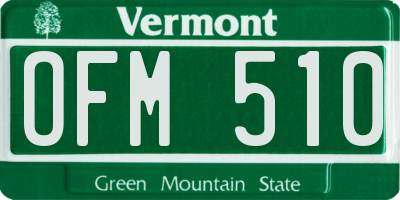 VT license plate OFM510
