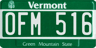 VT license plate OFM516