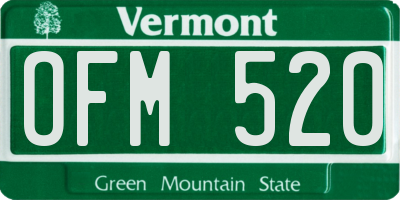 VT license plate OFM520