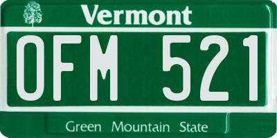 VT license plate OFM521
