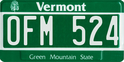 VT license plate OFM524