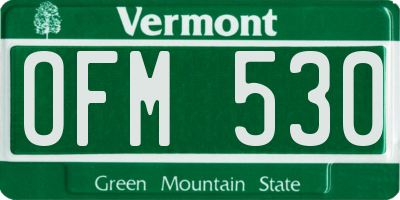 VT license plate OFM530