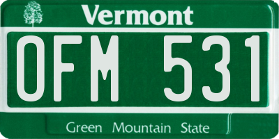 VT license plate OFM531