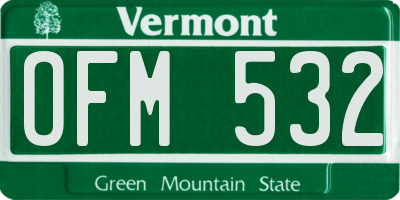 VT license plate OFM532