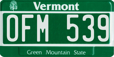 VT license plate OFM539
